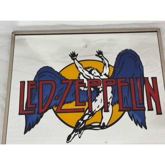 Vintage 1980s Led Zeppelin Swan Song Icarus Fair Carnival Prize Mirror 12” X 12” - Picture 2 of 5